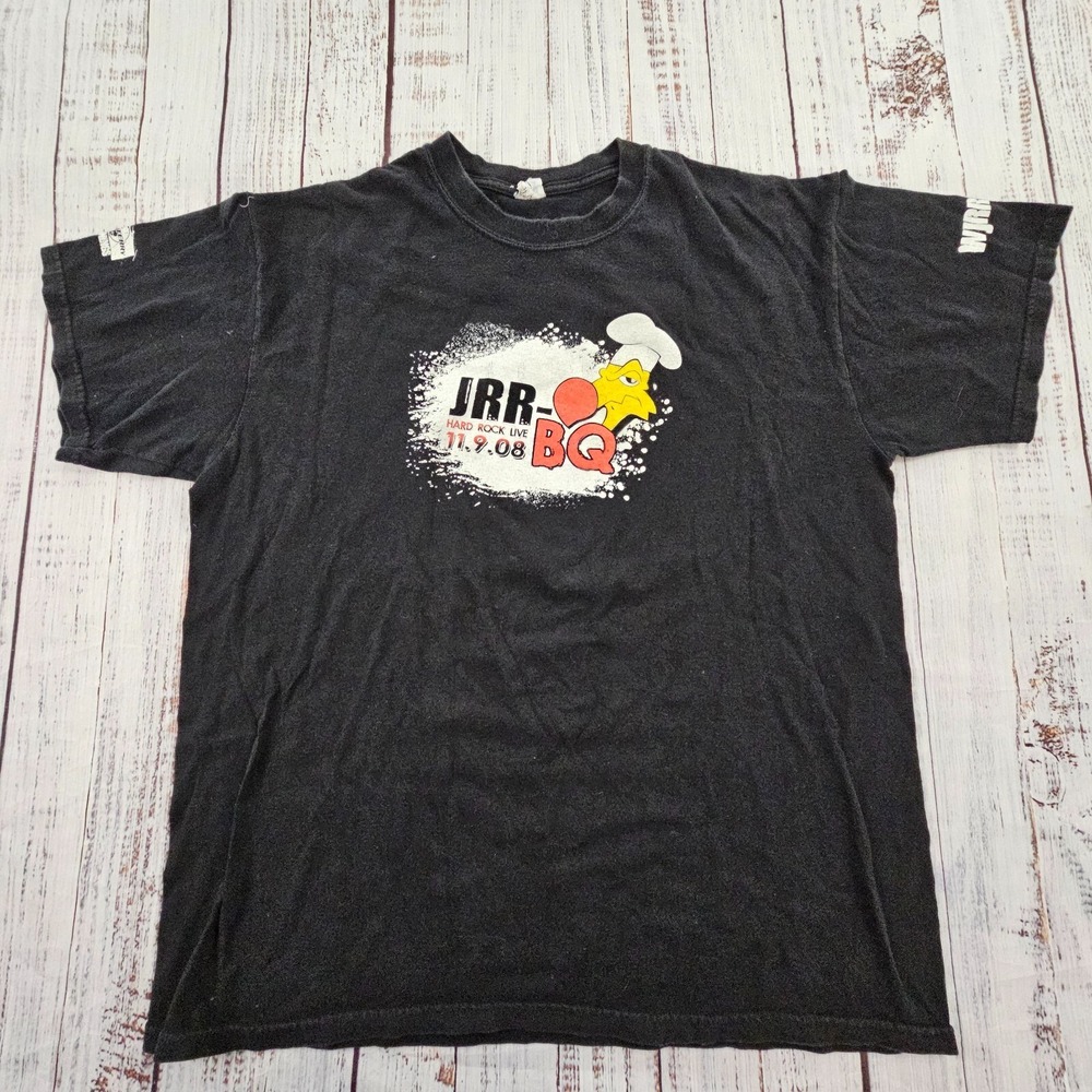 JRR-BQ 2008 Hollywood FL Black Short Sleeve Cotton T-Shirt Men'sโ XL